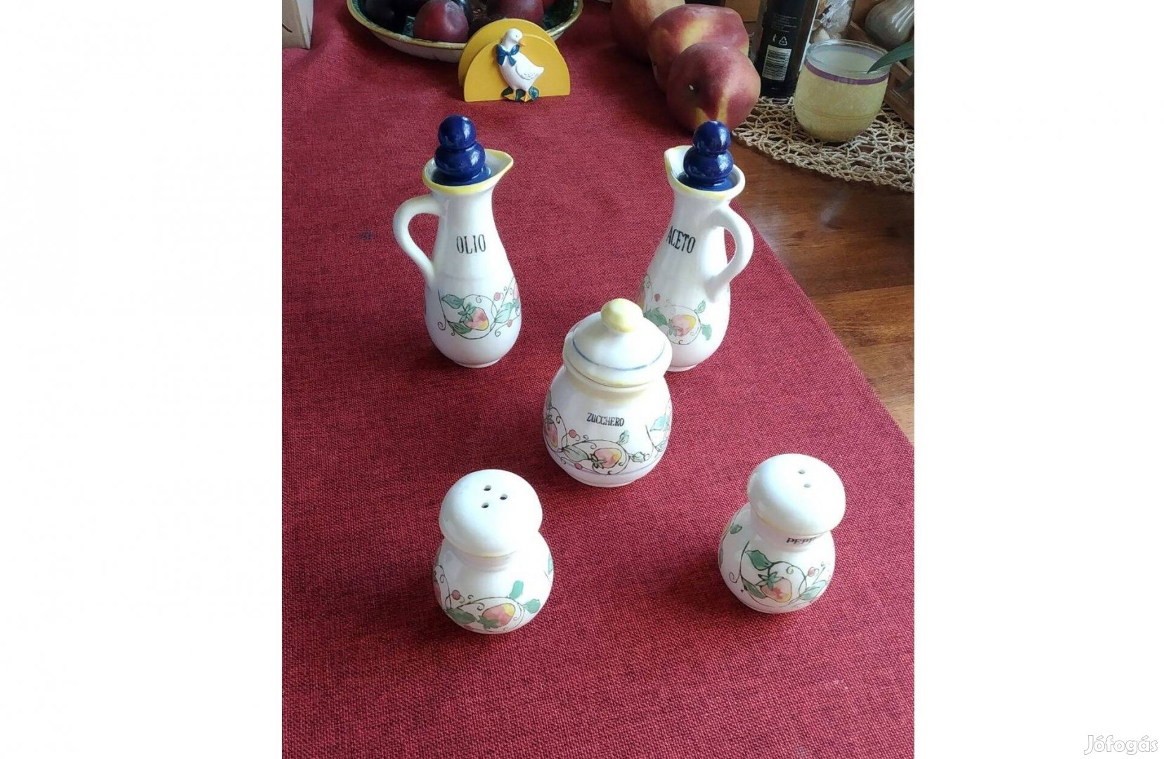 Fűszeres kínáló tálaló szett kerámia olasz elegáns