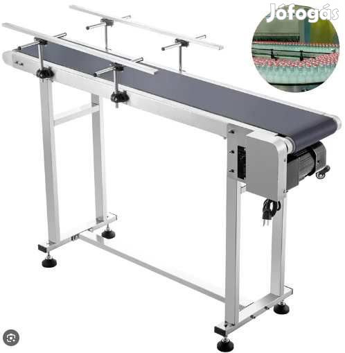 Fútószalag / Szállítószalag Vezetősinekkel 220V 150x20cm  (5274)