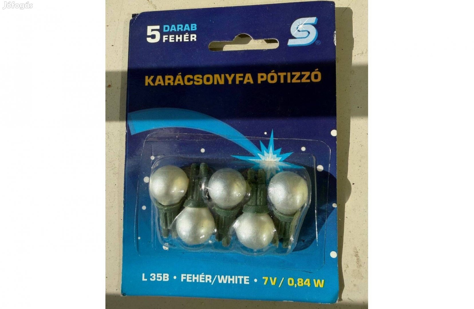 Füzérsor fehér pótizzó 7V 0,84W