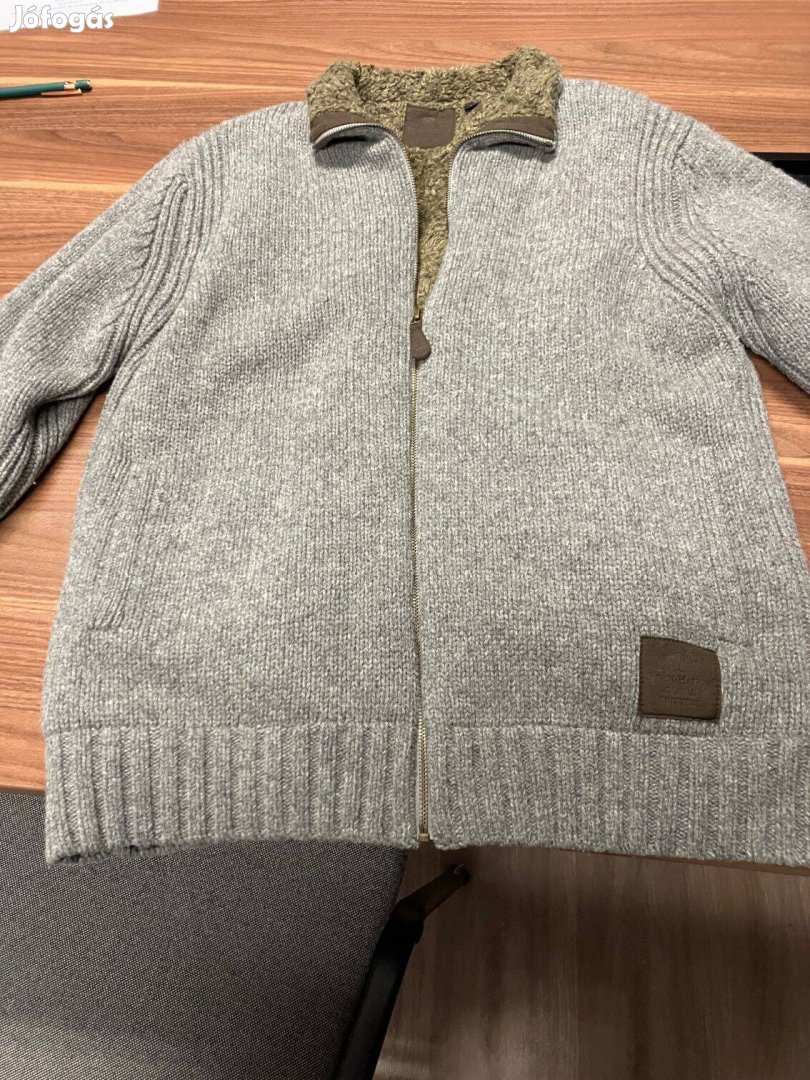 Fynch Hatton báránygyapjú zippzáras pulóver L méret