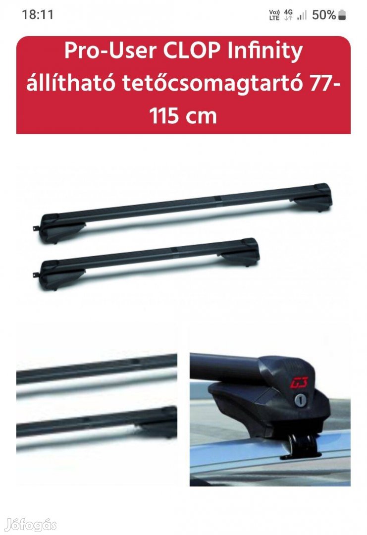 G3 tetőcsomagtartó keresztrúd!