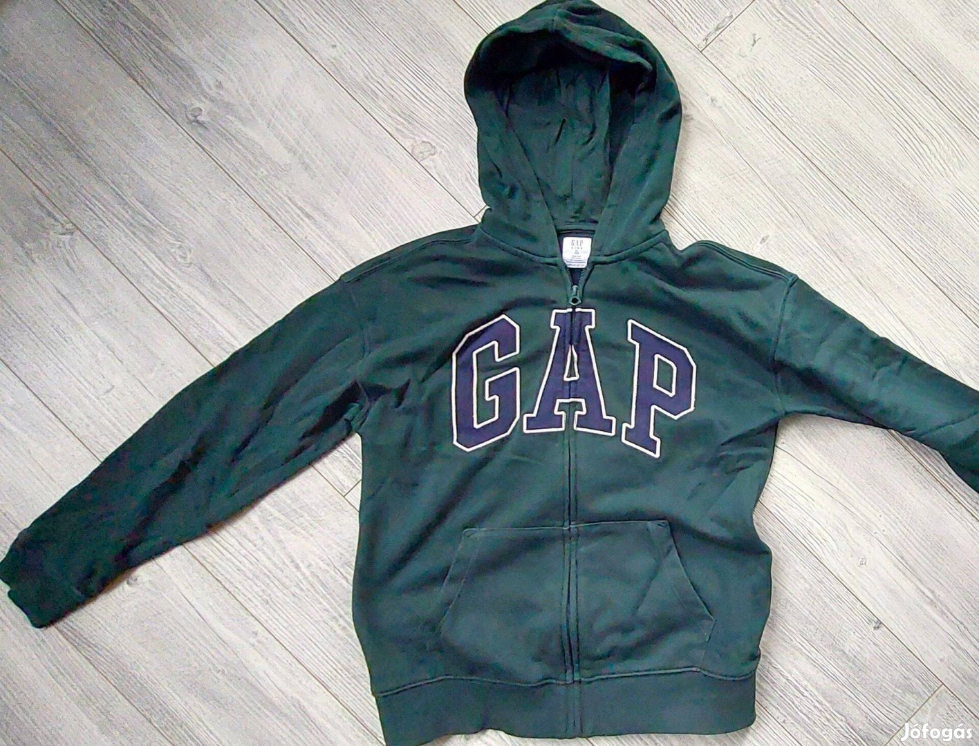 GAP Kids XL(12-13 éves )sötétzöld kapucnis pulóver