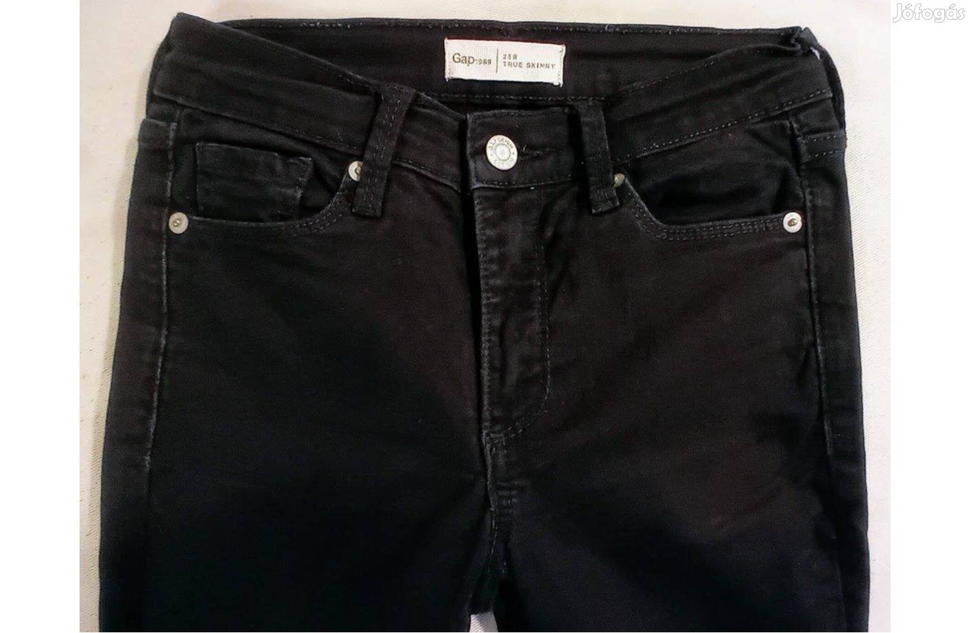 GAP True Skinny fekete lány farmernadrág, Méret: 25r, kb. 12 éveseknek