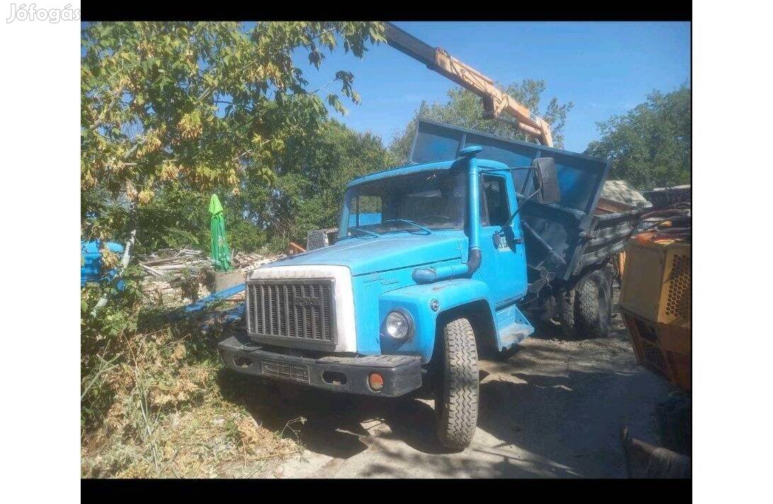 GAZ Gazdy 3309 teherautó, gyári billencs, 2 tonnás far daruval eladó