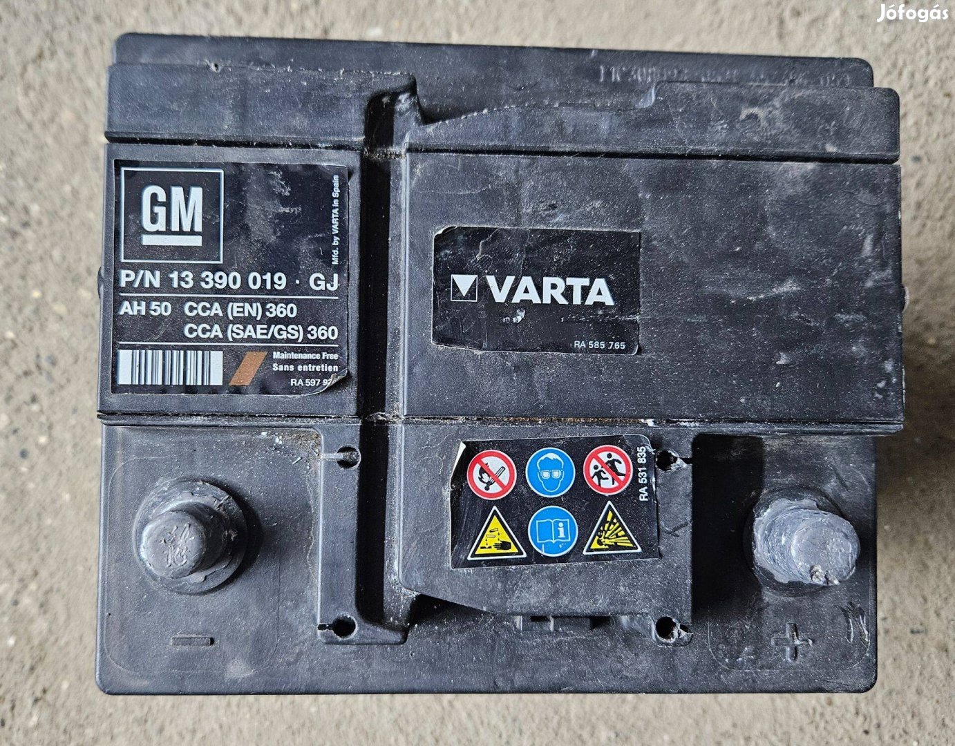 GM P/N 13 390 019 GJ 12V 50Ah 360A eladó