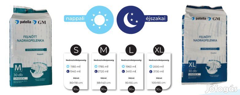 GM felnőtt nadrágpelenka nappali M 1785ML 30DB