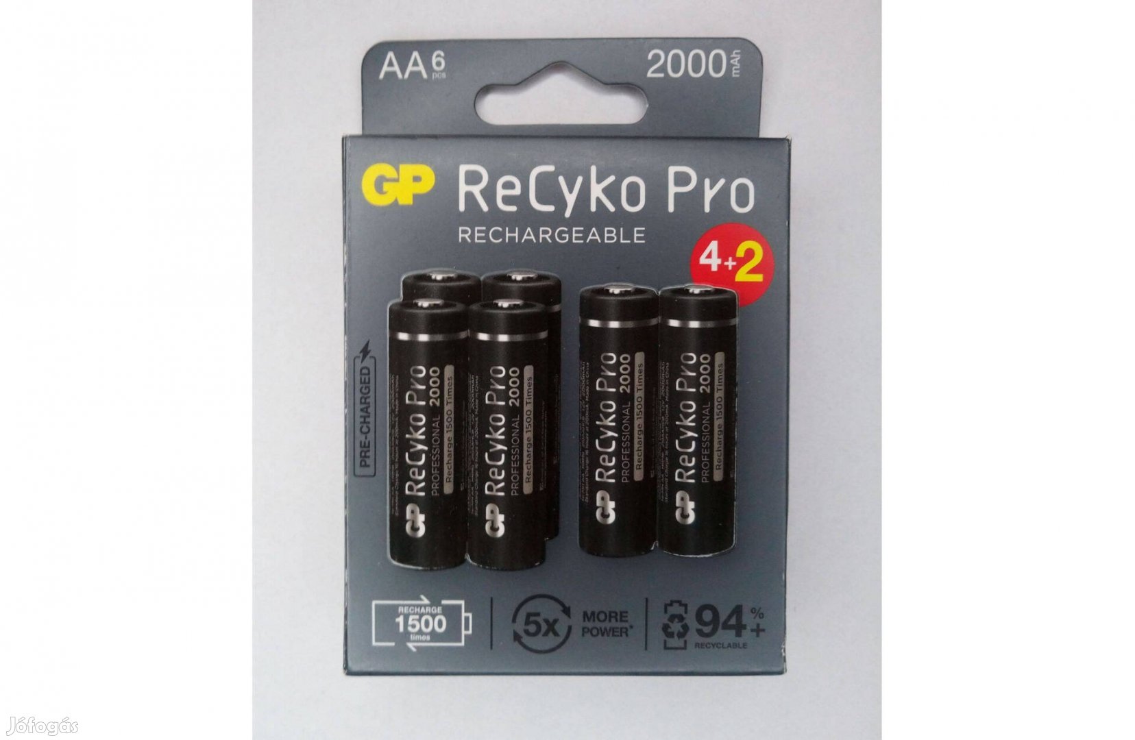 GP Recyko Pro AA ceruzaelem méretű akkumulátor 4+2 darabos csomag