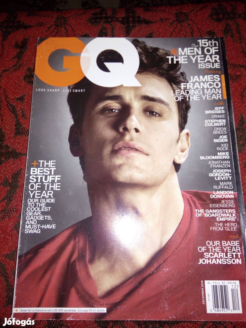 GQ magazin 2010. decemberi száma eladó (James Franco)!