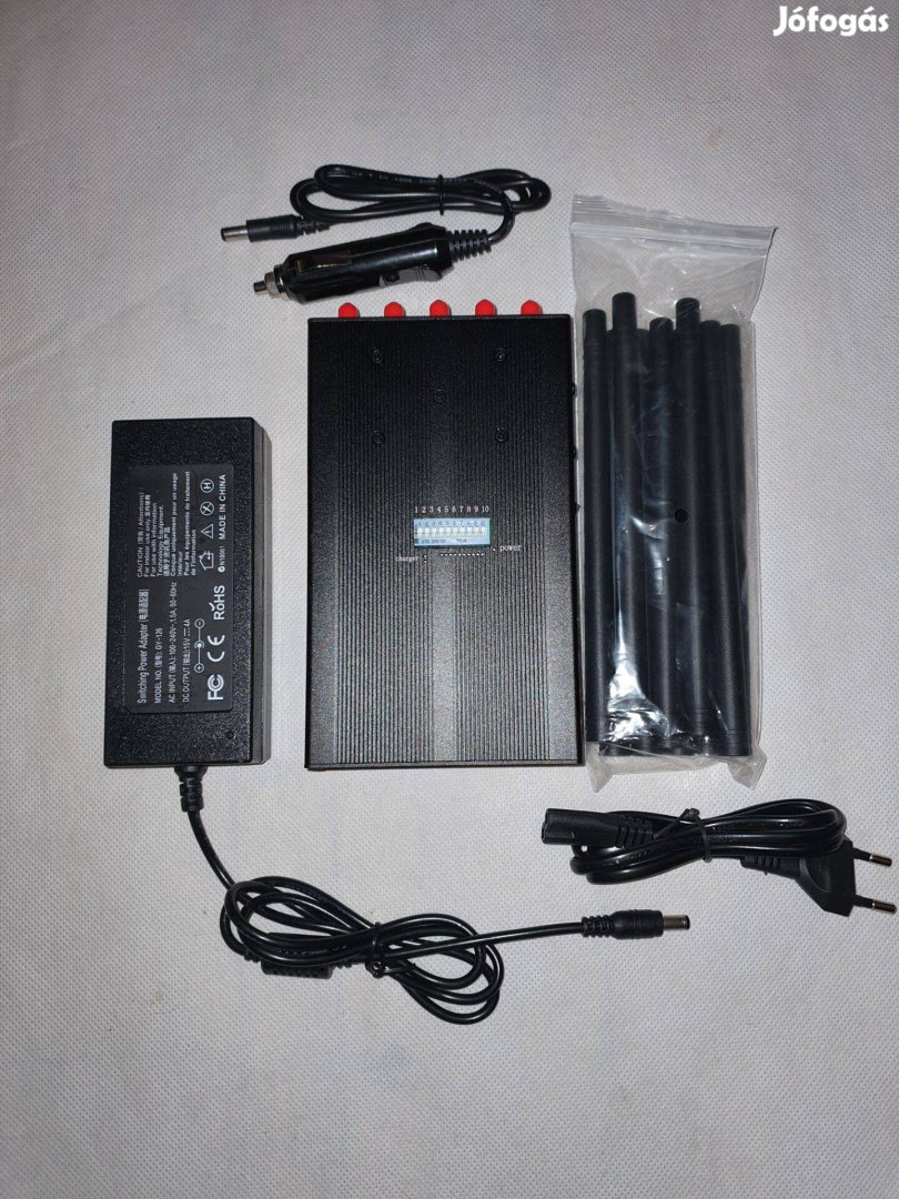 GSM + WIFI + GPS 10 antennás jammer blokkoló zavaró blocker Profi Fels
