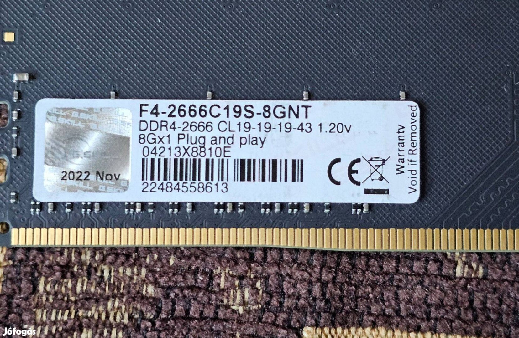 G.Skill 8GB DDR4 2666MHz Memória modul 6db