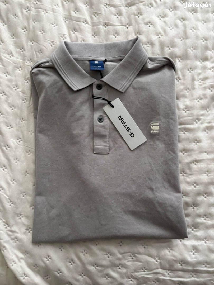 G-star Raw Dunda Slim szürke galléros rövidujjú póló, XXL,
