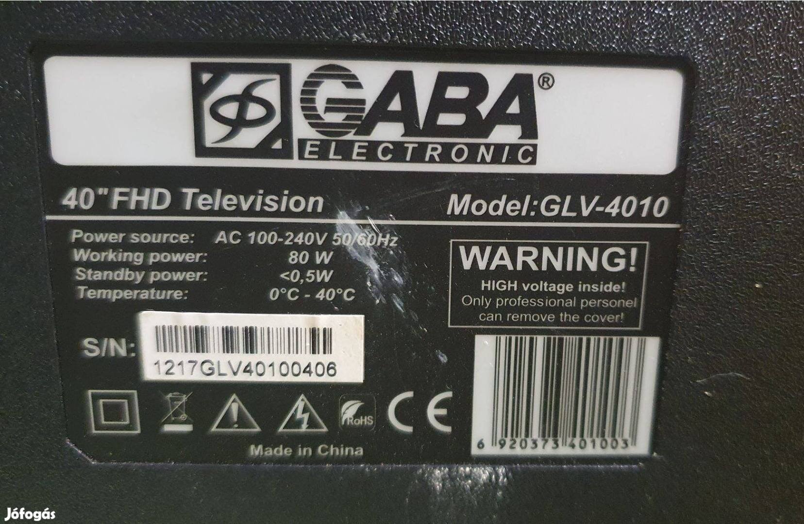 Gaba Glv-4010 LED LCD tv alaplap alkatrésznek háttér elkelt