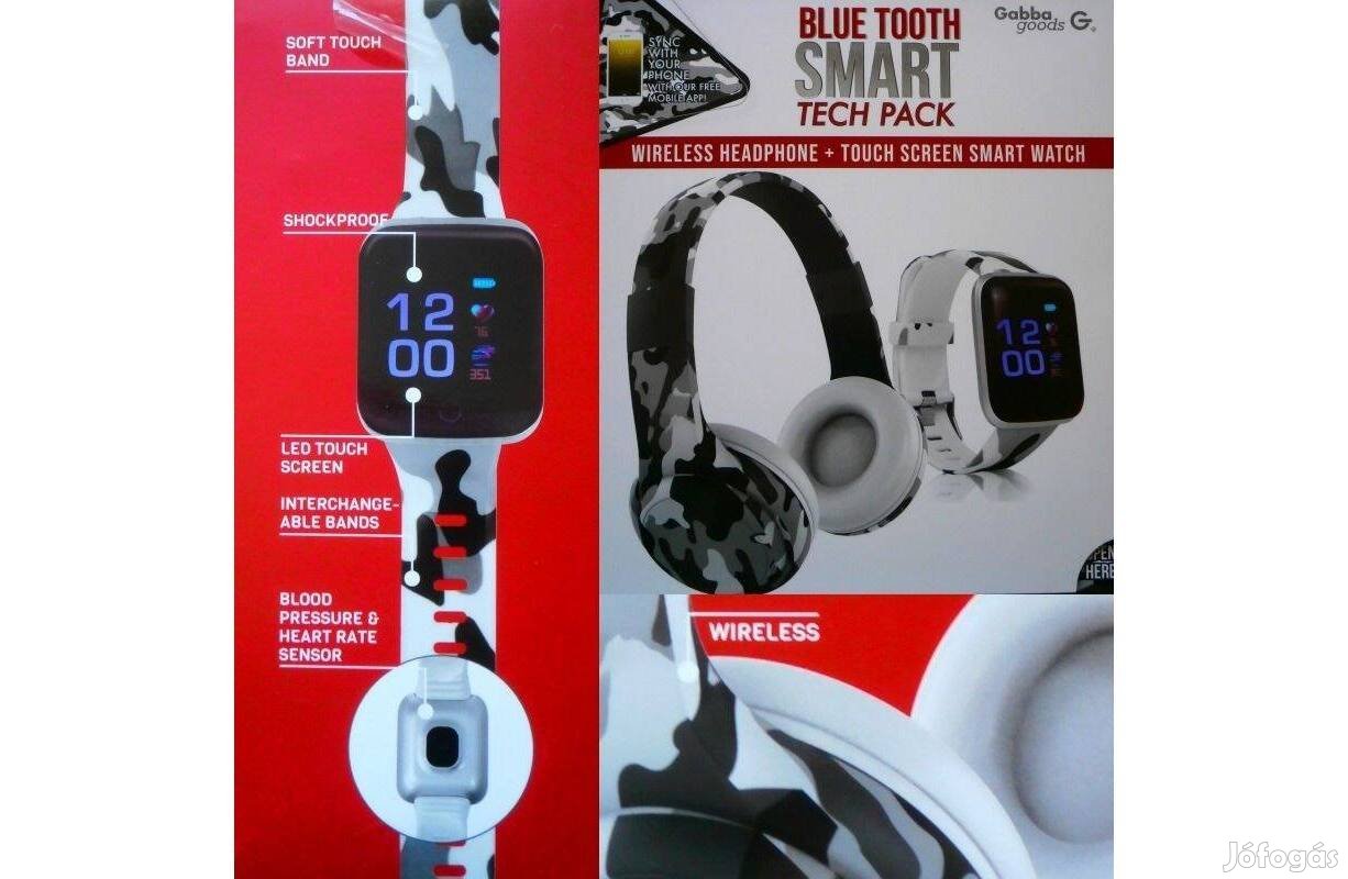 Gabba goods Bluetooth fejhallgató + okosóra szett - Új, bontatlan