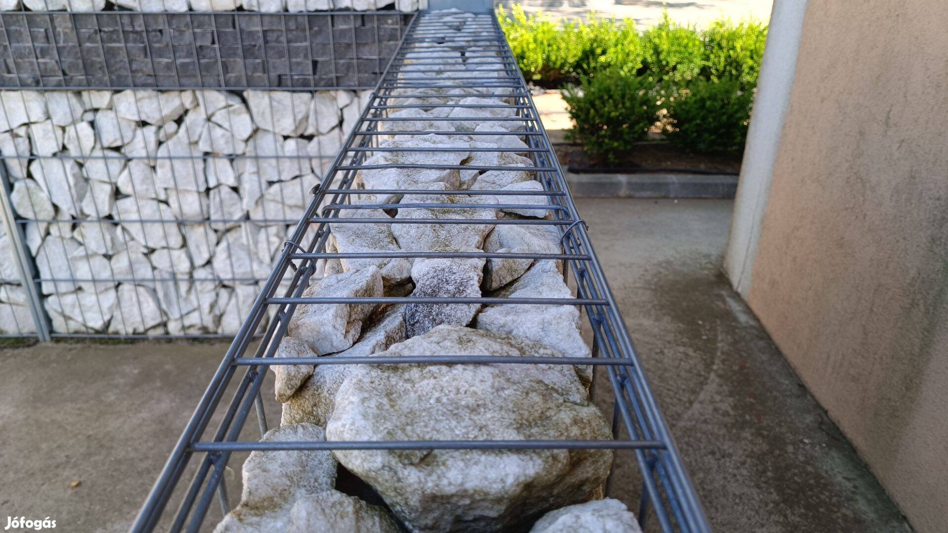 Gabion kerítés, kőkerítés, 2D kerítéspanel, támfal - 140 cm oszlop