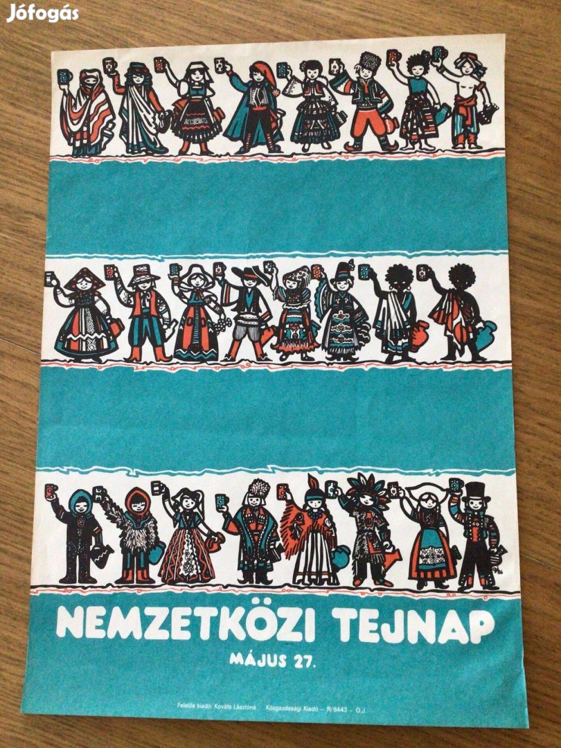 Gábor Éva (grafikus) Nemzetközi Tejnap - Offszet plakát 47,5 x 33,5 cm