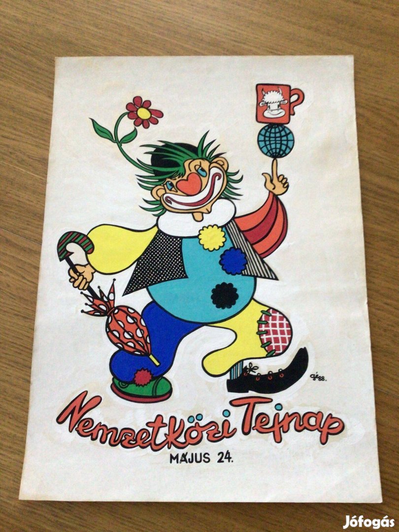 Gábor Éva (grafikus) Tejnap eredeti plakátterv 1988-ból