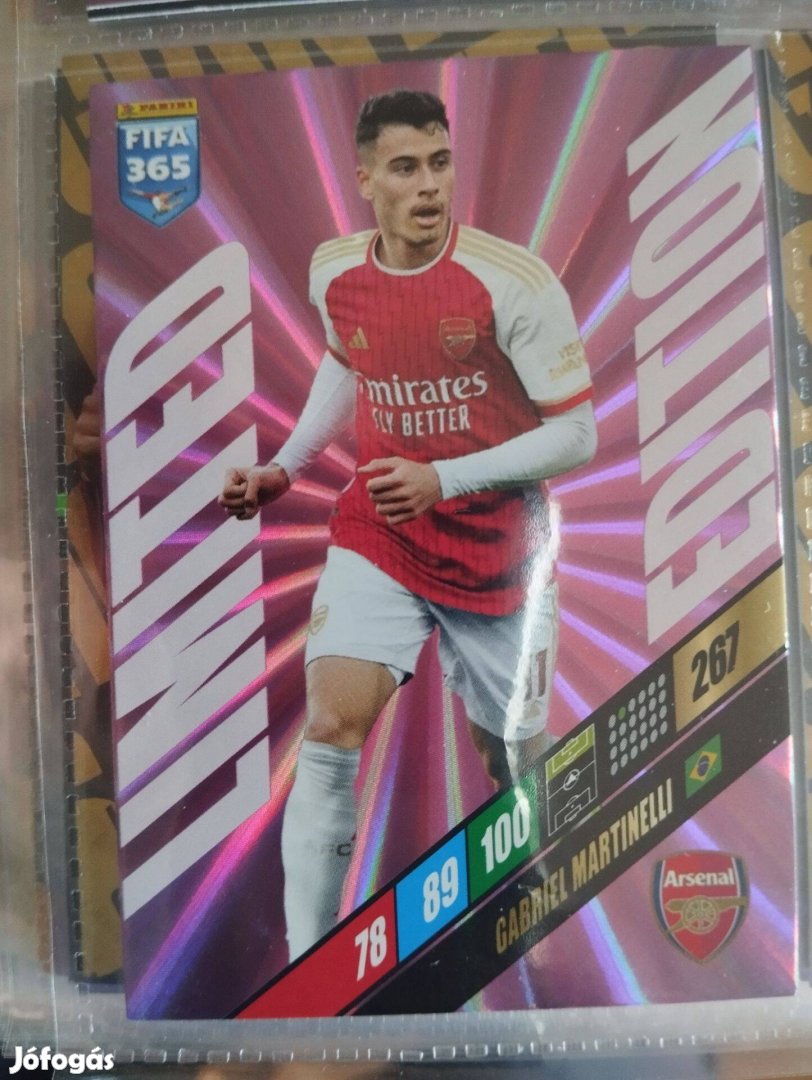 Gabriel Martinelli Arsenal FIFA 365 2024 Limited edition focis kártya