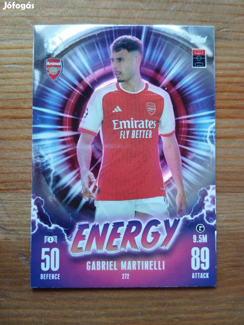 Gabriel Martinelli (Arsenal) Energy Bajnokok Ligája Extra 2023 kártya