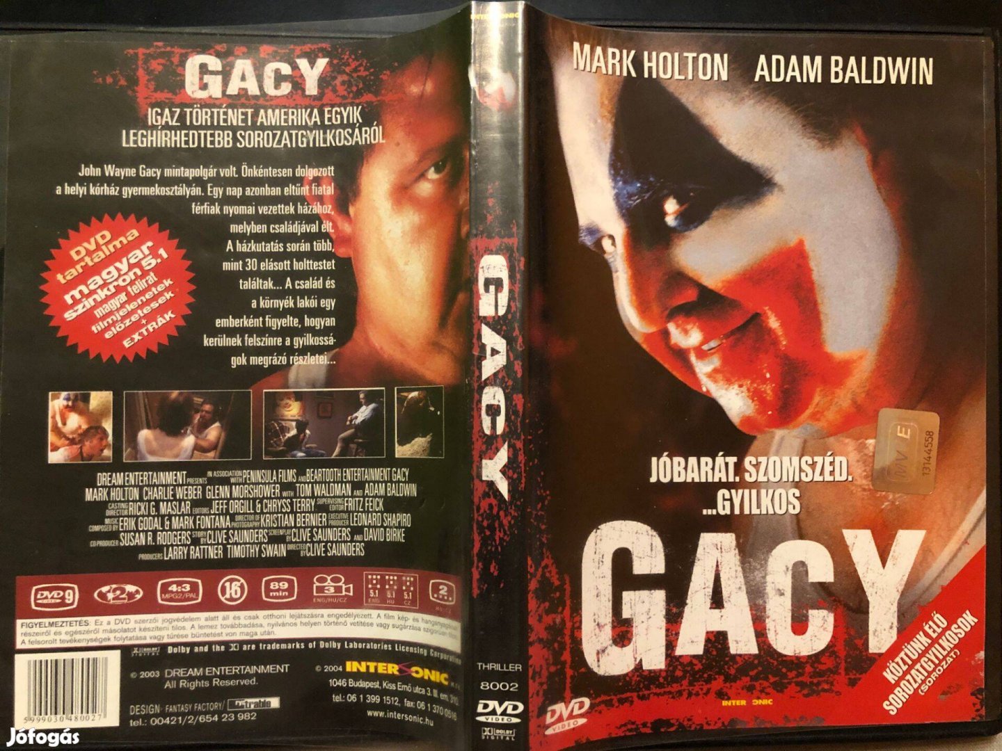 Gacy DVD (karcmentes, Mark Holton, Adam Baldwin)