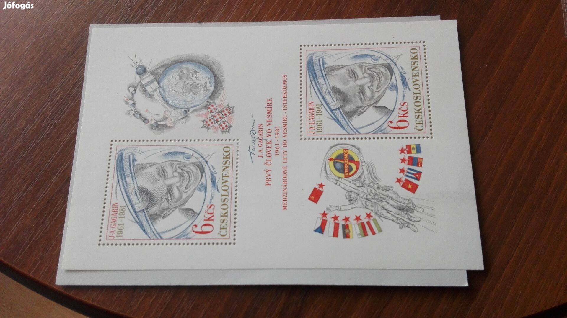 Gagarin Interkozmosz 1961-1981 Csehszlovák blokk bélyeg