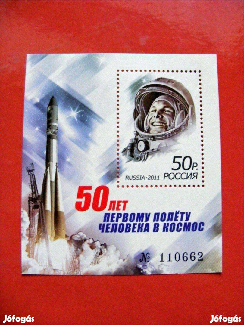 Gagarin orosz postatiszta blokk bélyeg - 50. évf. Oroszország 2011