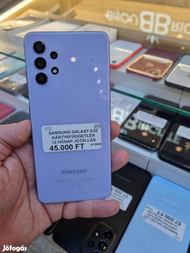 Galaxy A32 Lila Független 128GB Jótállás!