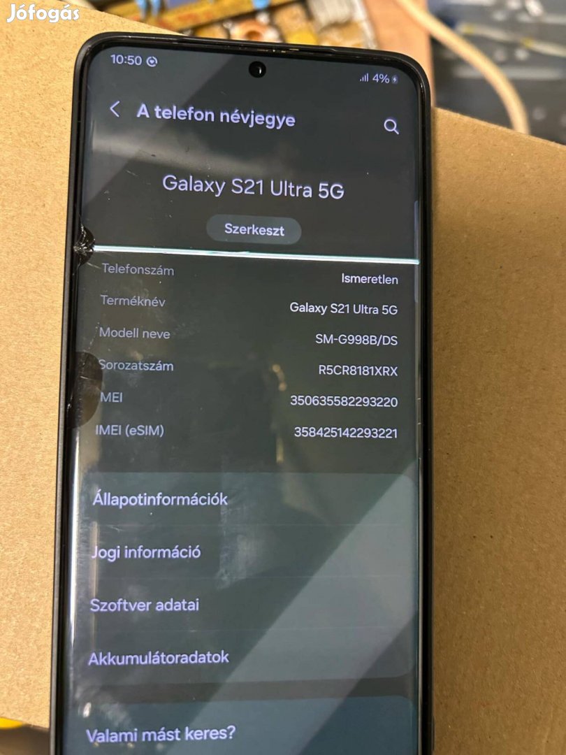 Galaxy S21 Ultra 5G (törött)