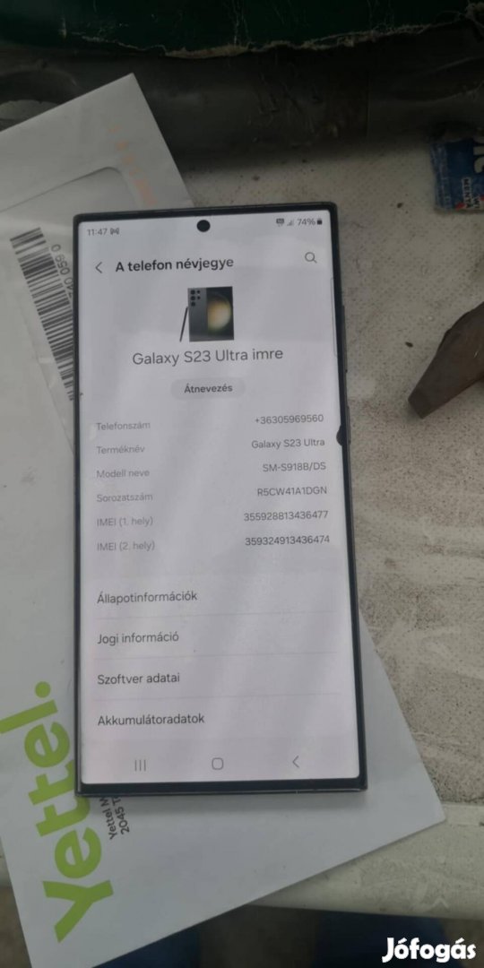 Galaxy S23 Ultra cserélném