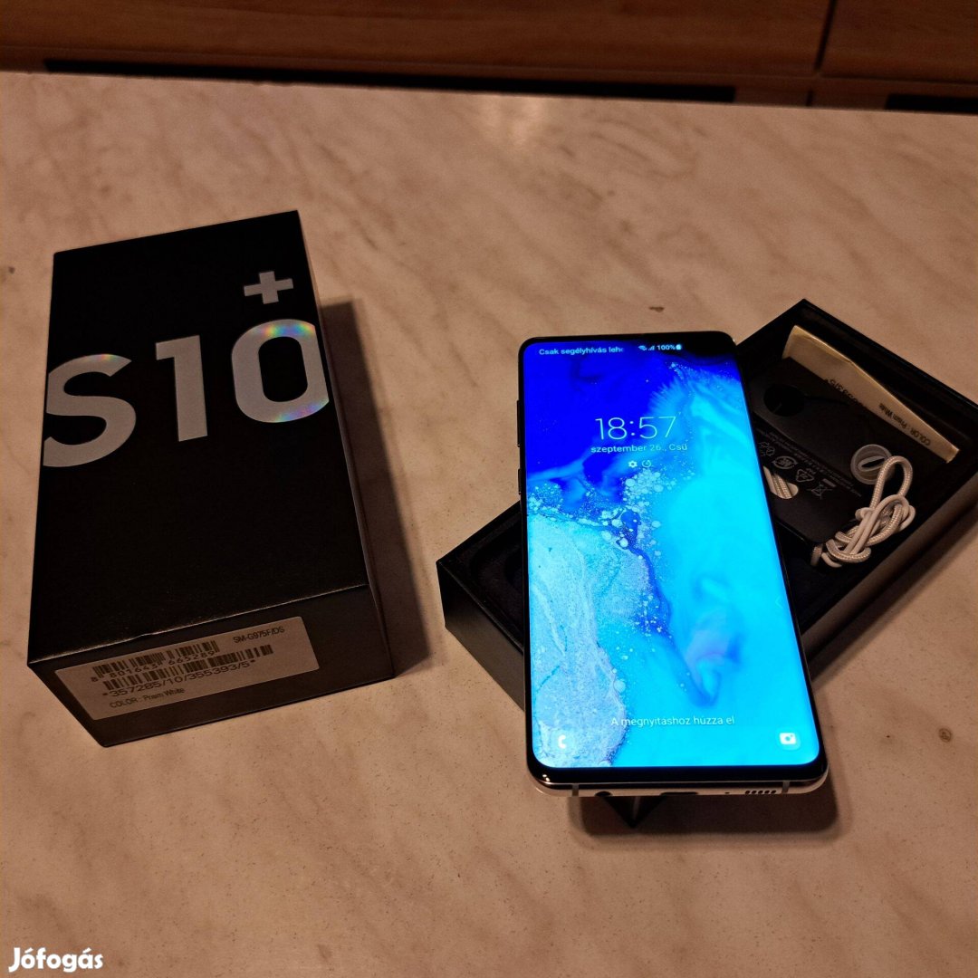 Galaxy S 10 + ( 2 kártyás 128 GB ) Karcmentes, Független !!