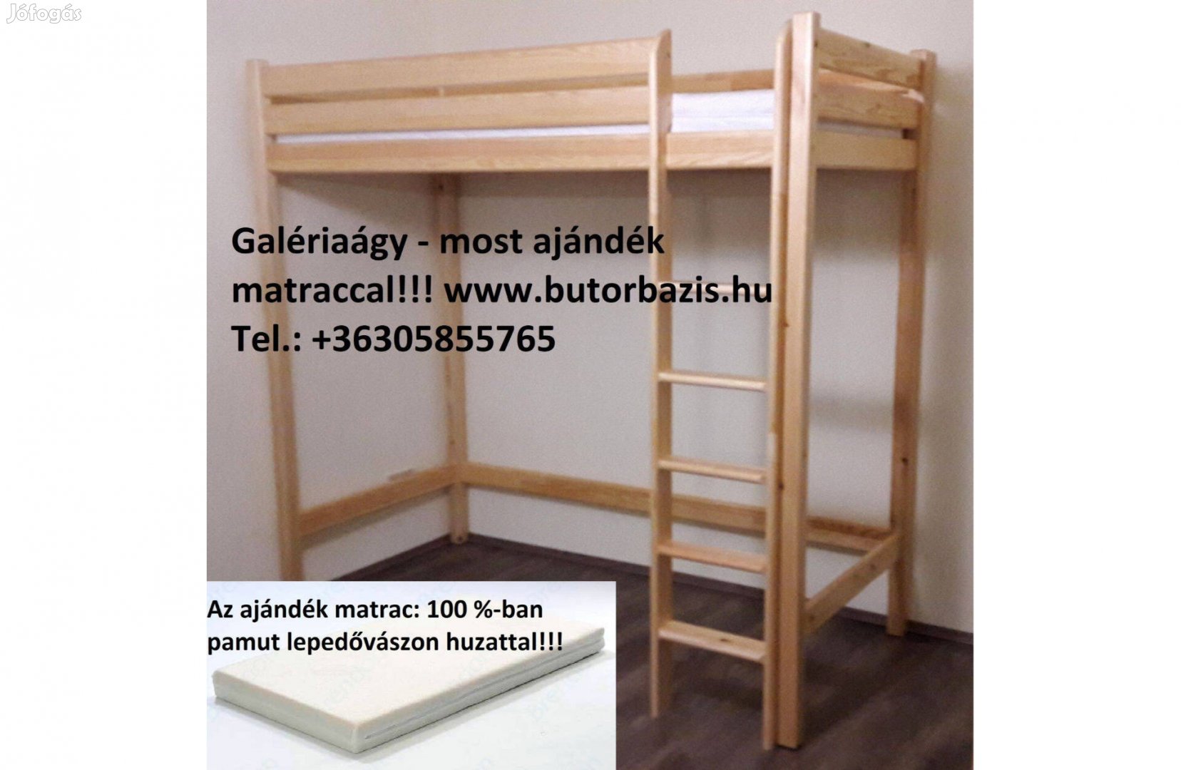 Galériaágy - most ajándék matraccal!, galéria ágy, fenyőágy, fenyő