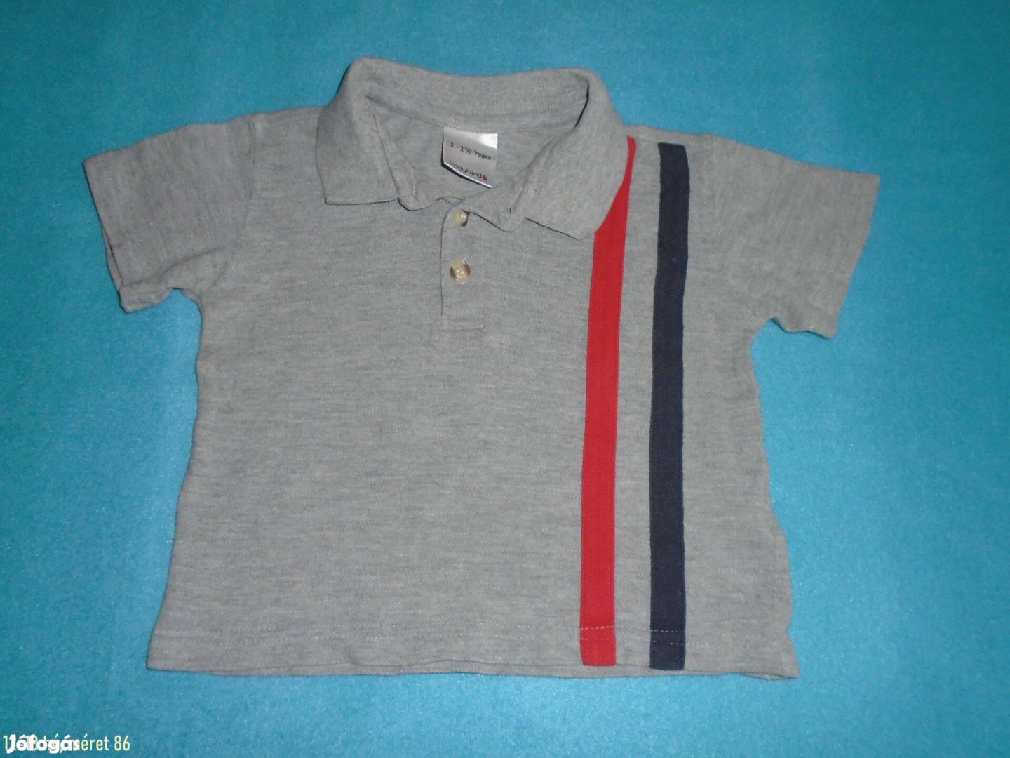 Galléros szürke színű póló 12-18 hó méret 86