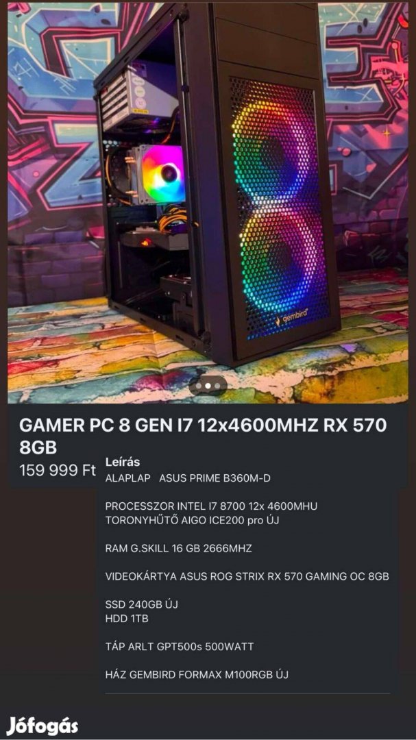 Gamer PC 8 GEN I7