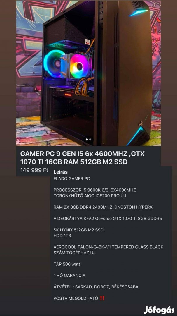 Gamer PC 9 GEN I5