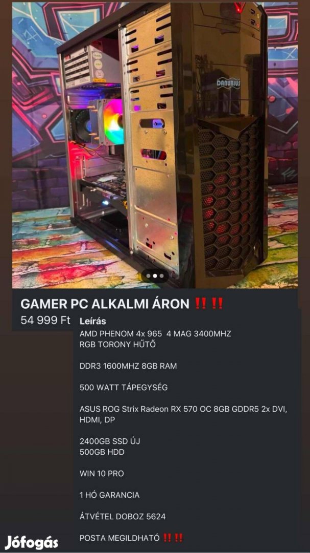 Gamer PC alkalmi áron