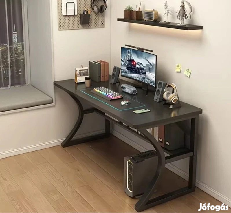 Gamer asztal minőségi íróasztal fekete 120x60x75 cm OTC-B2