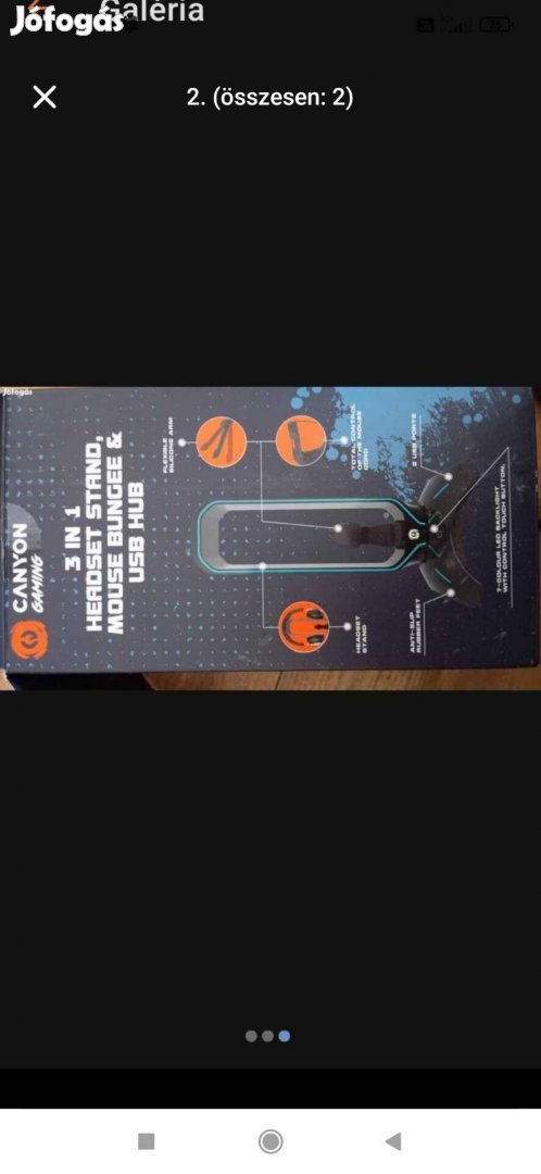 Gamer fejhallgató állvány ,3 in 1 RGB