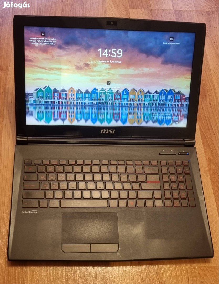 Gamer laptop eladó, MSI GL62M 7RC, i5 7300HQ, 16GB ddr4