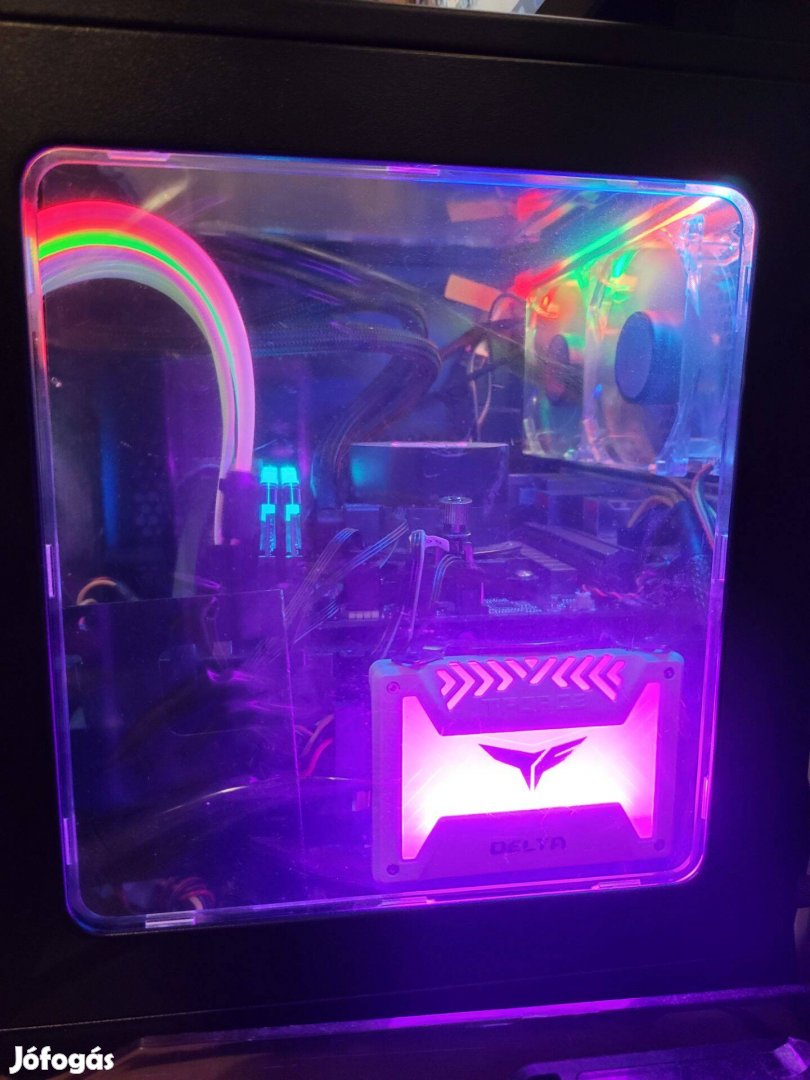 Gamer mini Itx tull RGB világítás,,Ryzen,Amd,videokari,garis