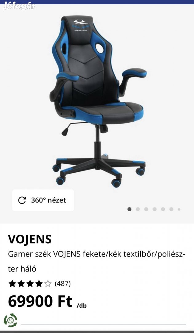 Gamer szék Vojens, új,bontatlan