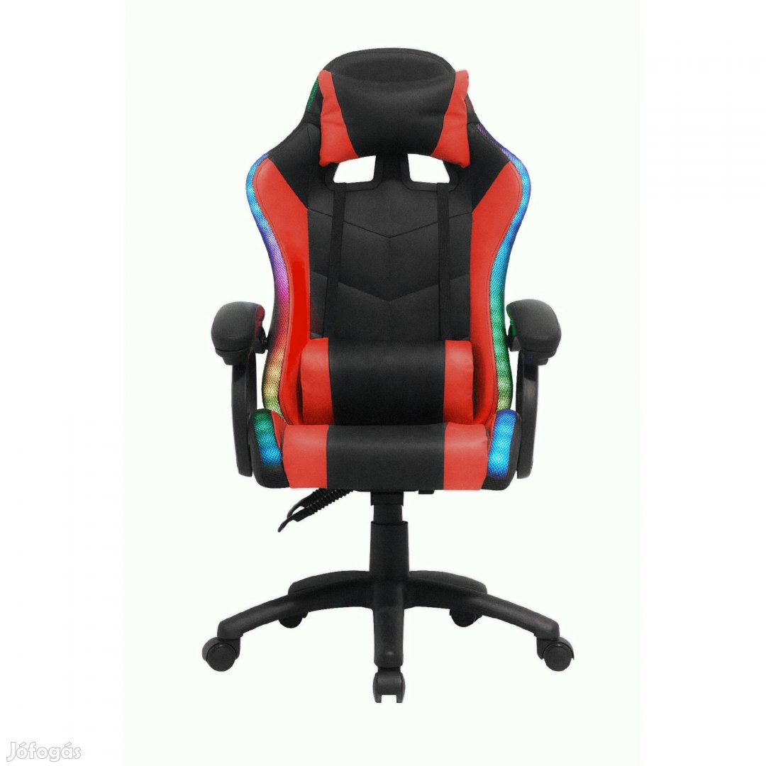 Gamer szék fekete - piros Combat RGB LED