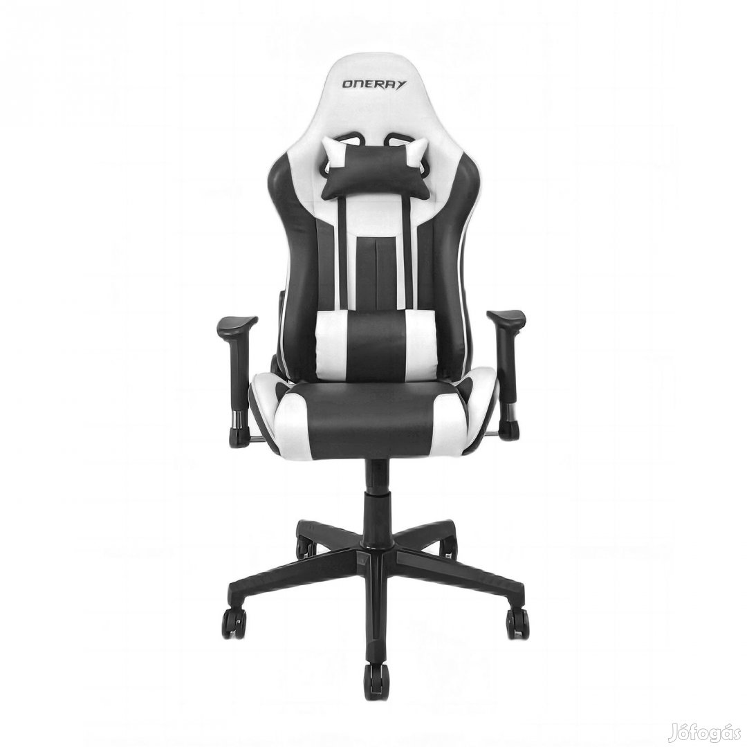 Gamer szék fekete-fehér (D0939)