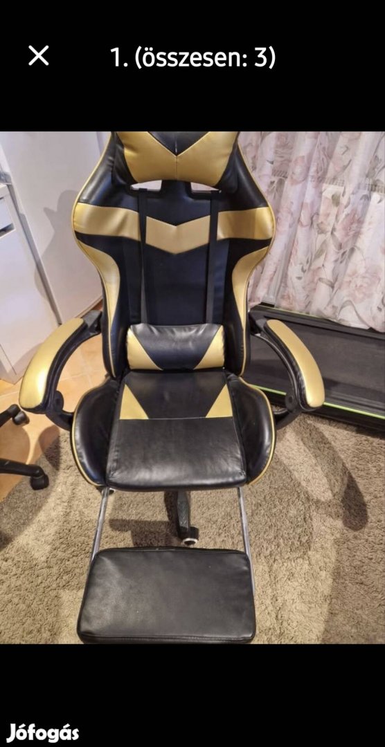 Gamer szék lábtartóval