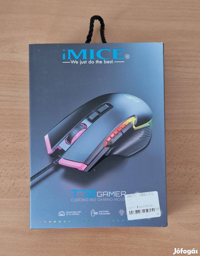 Gaming egér Mouse 7200 DPI 8 gombos RGB világítás vezetékes