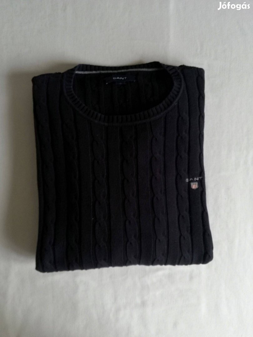 Gant férfi fonott mintás pamut pulóver XL XXL-es