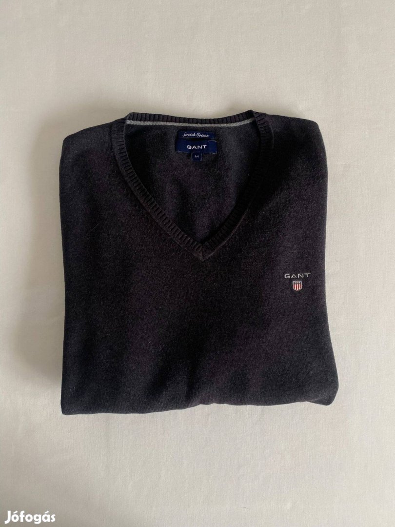 Gant férfi kötött v-neck pulóver, M-es