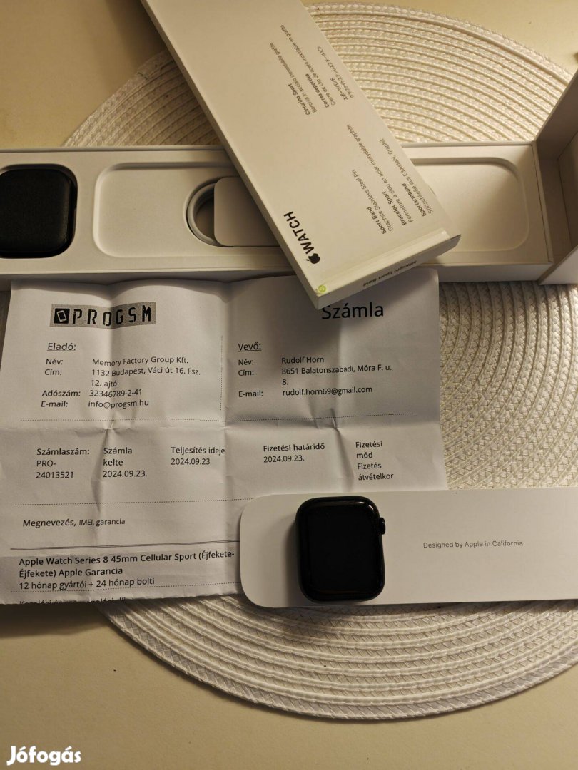 Garanciális Apple watch 8 45mm Midnight black cellular