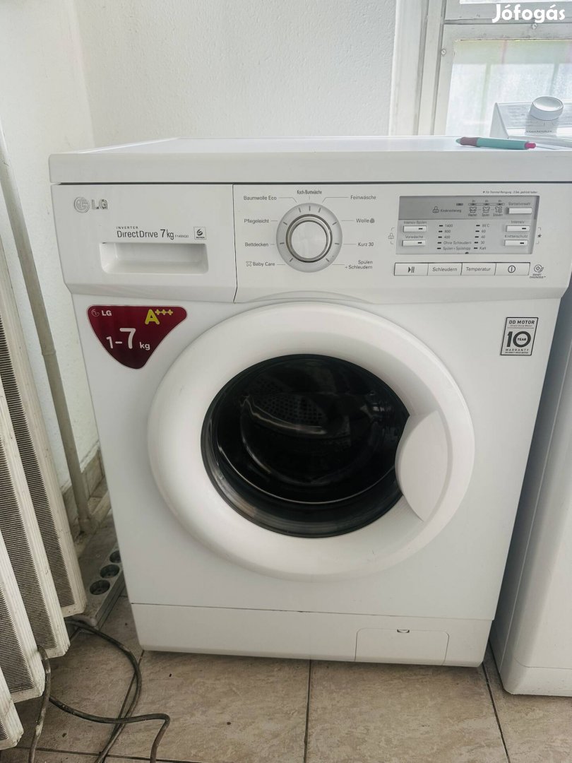 Garanciális LG direct drive 7kg 1200A+++ elöltöltős mosógép