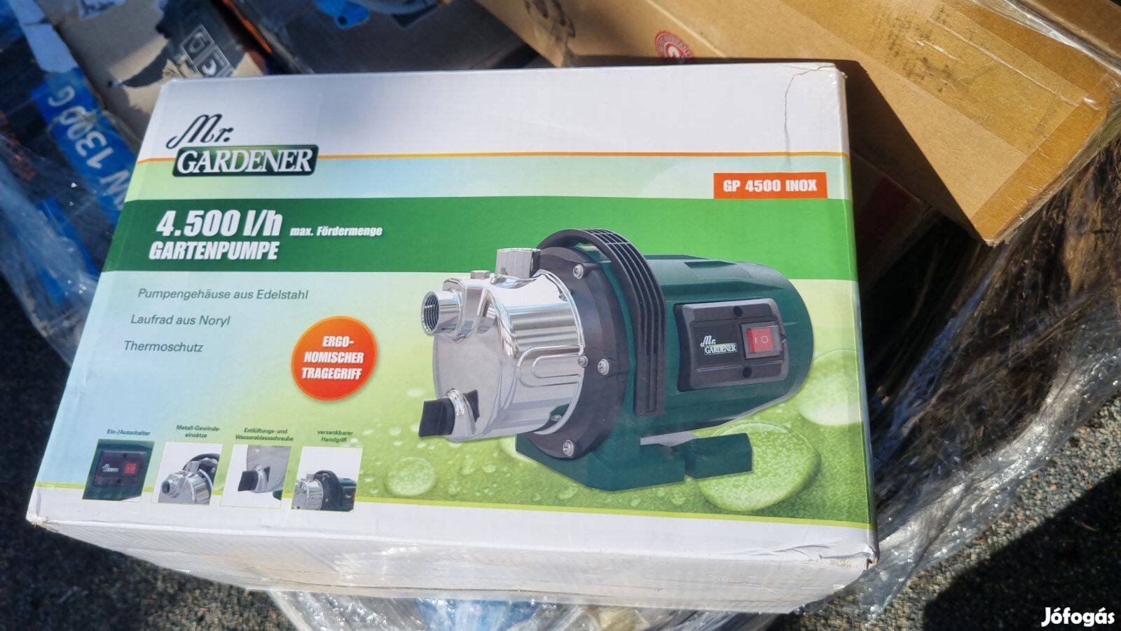 Garanciális, 1000W-os motorral talpas kerti szivattyú locsoláshoz