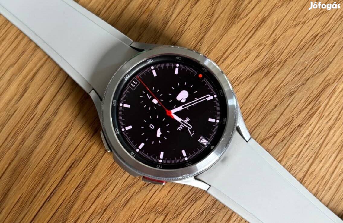 Garanciális! Samsung Galaxy Watch4 Classic Okosóra, 46 mm, BT, Ezüst