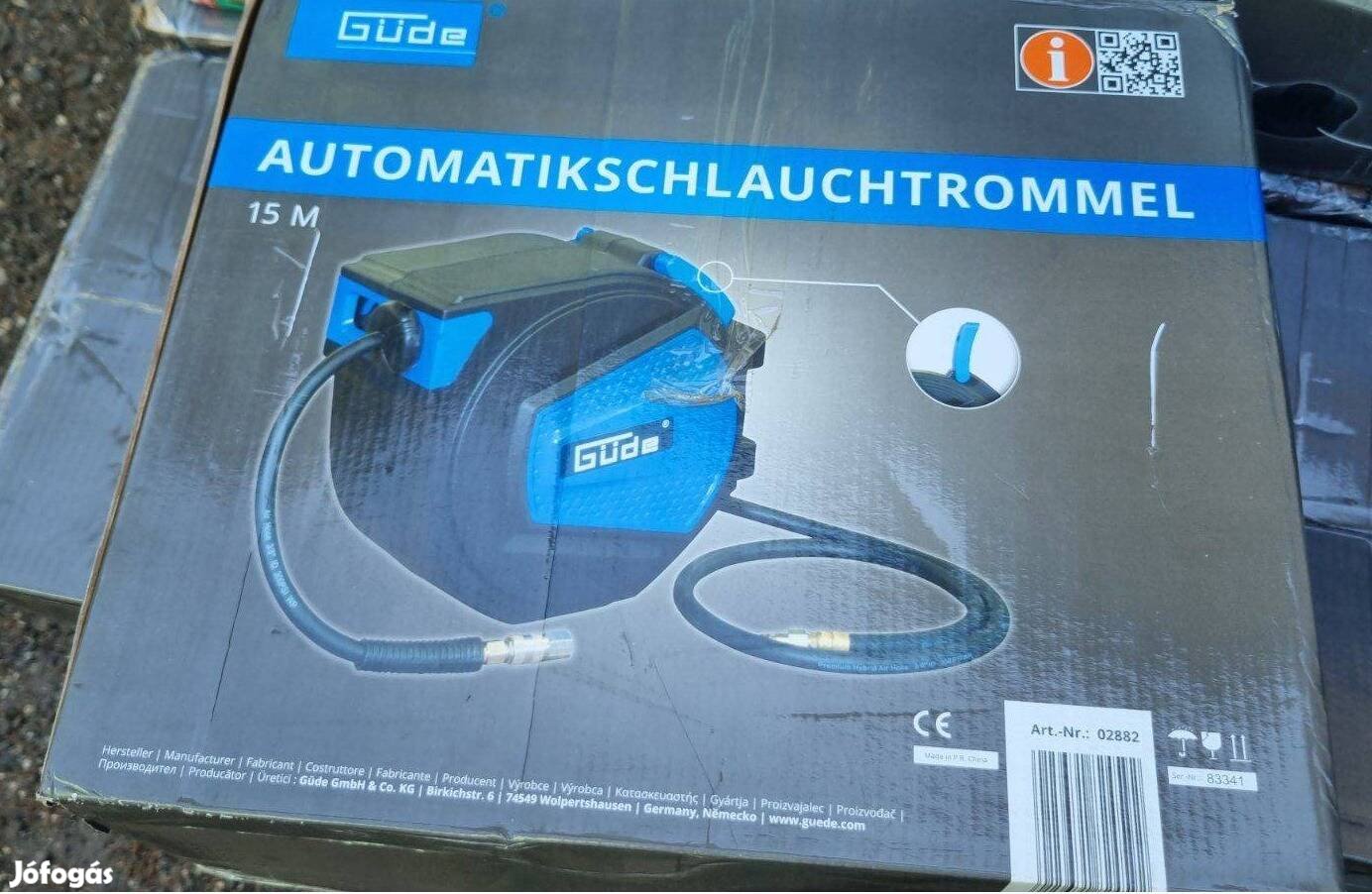 Garanciális, automata csődob légtömlővel fali dob 15m-es